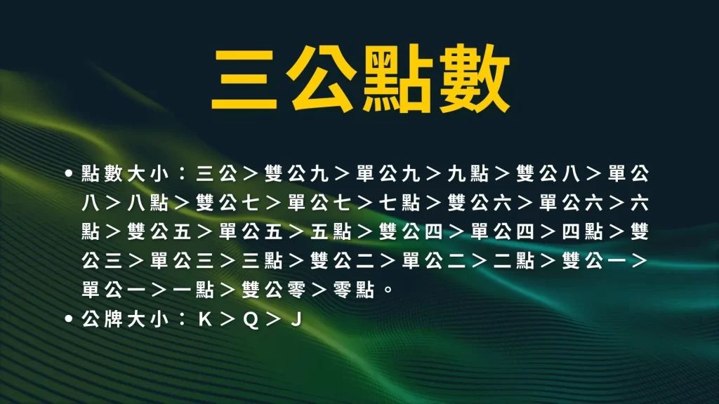 三公玩法介紹 三公規則 三公技巧